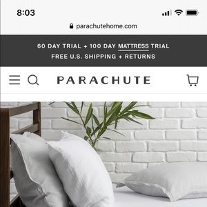 2king shams. Parachute. NWOT. 26’’x 26’’ color fog